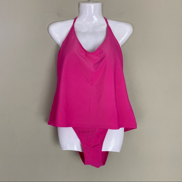 Costa Del Sol Hot Pink 2 Piece Tankini Swimsuit - Picture 1 of 4